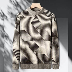 Men's Casual Striped Sweater - Hayes Carter