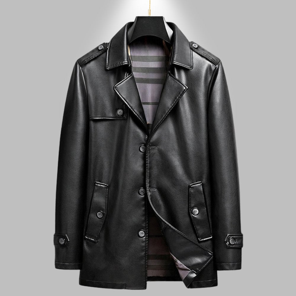 Velvoro Genuine Leather Coat - Hayes Carter